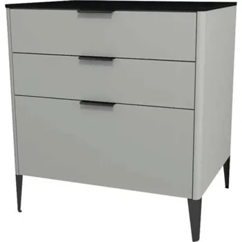 Koupelnový nábytek Midi skříňka do koupelny Devo Lotos ocelově šedá/černá 70 x 76 x 53 cm LF-SZS3S70x76-F105