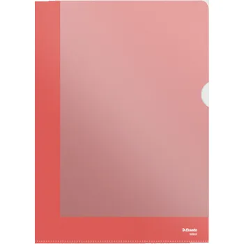 Obal L Esselte Standard A4, 115 mikronů, pomerančový povrch, 25ks, červená