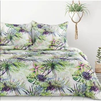 Povlečení Prostěradla s exotickým vzorem listů 3 díly: 1ks 160x200 + 2ks 70x80 cm