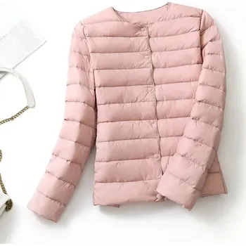 Dámská softshellová bunda Dámská prošívaná péřová bunda na přechodné období Barva: Růžová, Velikost: 3XL