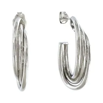 Náušnice Stříbrné náušnice trojité ovály