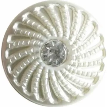 Knoflík Knoflík dámský DILL 330588 BÍLÝ KAMÍNEK - Bílá, 11 mm