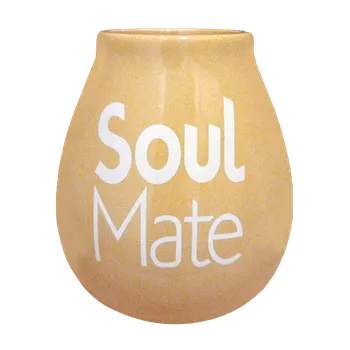 Kalabasa keramická - béžová s nápisem Soul Mate
