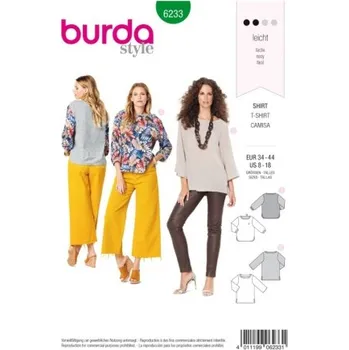 Volný čas Střih na halenku Burda 6233 -