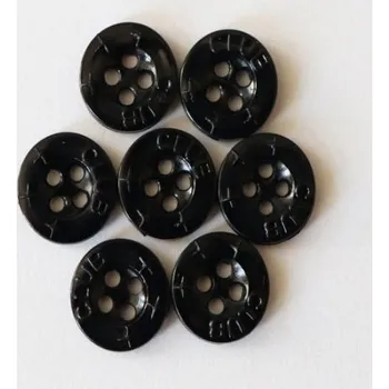 Knoflík Knoflík košilový CLUB ČERNÝ PLASTOVÝ - Černá, 12mm