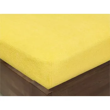Prostěradlo Froté prostěradlo s napínací gumou - světle žluté 120x200