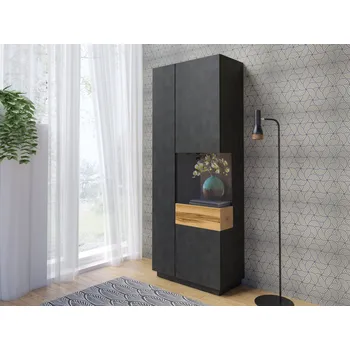 Obývací stěna Vitrína Silke 2 - matera / dub wotan - pravá