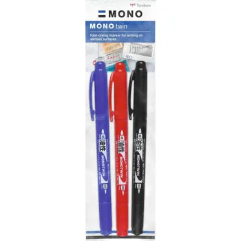 Vrták Tombow Oboustranný fineliner Mono Twin 3 ks