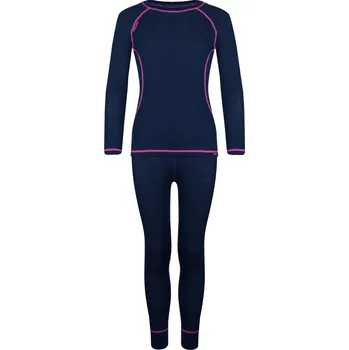Chlapecké spodní prádlo DĚTSKÉ FUNKČNÍ MERINO PRÁDLO, TROLLKIDS BASELAYER SET 200 G, NAVY / MAGENTA Velikost: 116