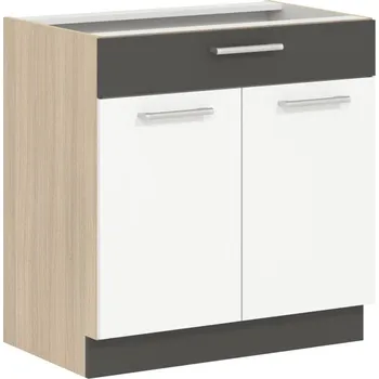 Kuchyňská linka RUTHIN, dolní skříňka D80S1 se šuplíkem, bílý lesk + vyzvednutí ZDARMA
