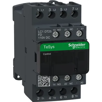 Stykač Schneider Electric LC1DT25FD Stykač 4P (4"Z") 25A v AC-1, pom.kont.1"Z"+1"V",110V DC, cívka s rozšíř.rozsahem a odruš.modulem