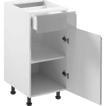 Kuchyňská skříňka ASPEN II D40S1-P/L - bílá/šedá Otevírání vpravo