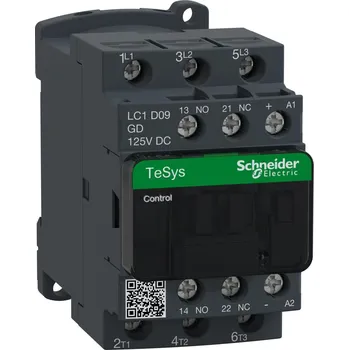 Stykač Schneider Electric LC1D09GD Stykač 9A 1"Z" +1"V" 125V DC, cívka s rozšíř.rozsahem a odruš.m