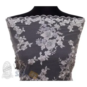 Metráž - Krajka STŘÍBRNÁ LZ92349014 - Šedá, 132 cm