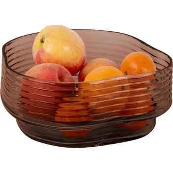 Mísa Wave sklo čokoládově hnědé 22cm Present Time (Barva-čokoládově hnědá)