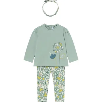 Kojenecké oblečení MAYORAL dívčí set 3ks tričko DR, legíny a čelenka mint vel. 86 cm