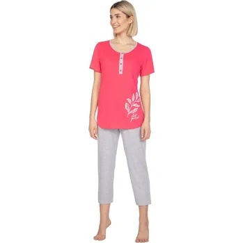 Pánské pyžamo Dámské pyžamo 665 red plus - REGINA malinová XXL