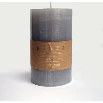 Svíčka Svíčka ´RUSTIC´ šedá, 7x11,5 cm