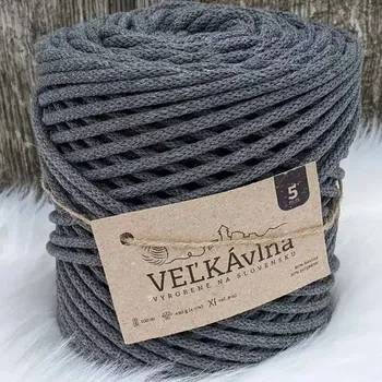 Příze Velká vlna Špagát 5mm Ocel (Špagátová příze 5mm Ocel)