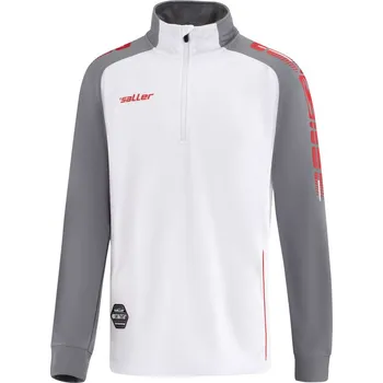 Pánská mikina Saller X.72 Tréninková mikina BARVA: 436 bílá-šedá-červená, Velikost: M Lehká funkční mikina s ⅓ zipem pro trénink i volný čas
