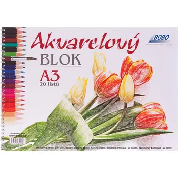 Akvarelový blok A3, čistý, 20 listů