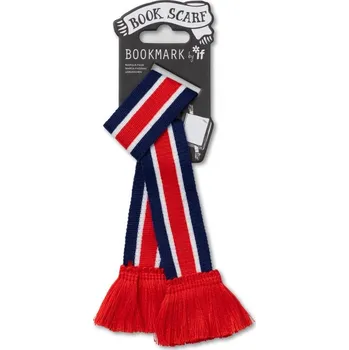 Záložka do knihy - šála (červená, modrá, bílá)