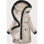 Tmavě béžová dámská bunda s kapucí (B8100-12) odstíny béžové 52