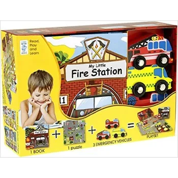 Anglický jazyk My Little Book about Fire Station (Book, Wooden Toy & 16-piece Puzzle)
