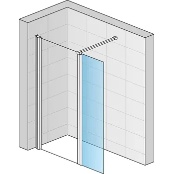 Sprchové dveře Ronal Bathrooms (Sanswiss) Montážní set Ronal Top - Line S - s krátkou otočnou stěnou ve 180° 400 x 2000 mm, bílá lesklá/sklo Durlux