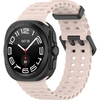 Příslušenství k chytrým hodinkám eses Silikonový dírkovaný řemínek pro Samsung Galaxy Watch Ultra 47 mm - Růžový