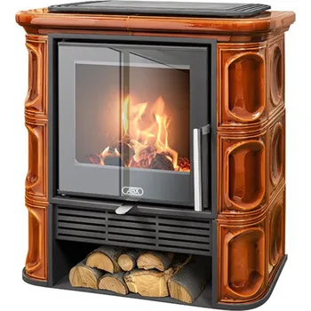 ABX Kamna kachlová Florencie exklusive, hnědá, 6kW