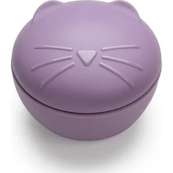 Svačinový box Silikonová krabička na svačinu s víčkem Kočka - 350 ml