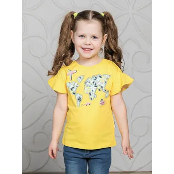 Dívčí tričko Dívčí tričko World - žlutá 98