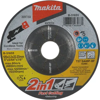 Řezný kotouč MAKITA Kotouč brusný/řezný 2v1 125x2.0x22.23mm