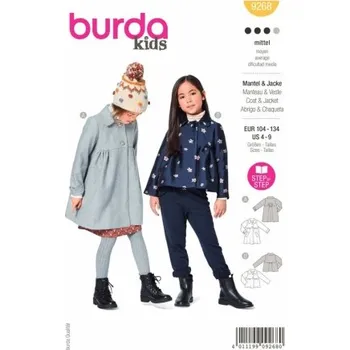 Střih na dívčí kabátek Burda 9268 -