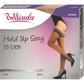 Dámské punčochy Samodržící punčocháče HOLD UP SEXY 15 DEN - BELLINDA - amber S