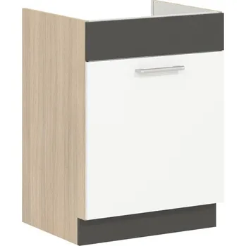 Kuchyňská linka RUTHIN, dolní dřezová skříňka D60Z, bílý lesk + vyzvednutí ZDARMA