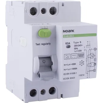 Proudový chránič Noark 110212 Proudový chránič Ex9LB63 1P+N 25A 30mA