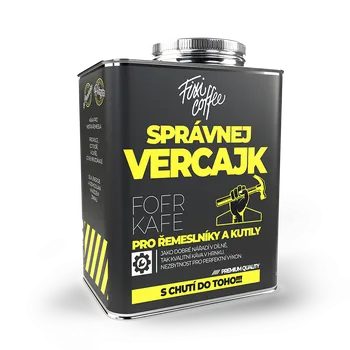 Káva Fixi Coffee Fofr kafe – Správnej vercajk, směs výběrové kávy zrnková / stylový plechový kanystr / 500g