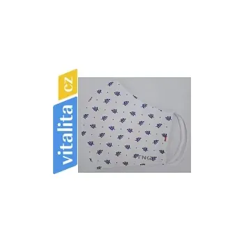 TNG dámská textilní rouška se vzorem listů Bílá s lístečky