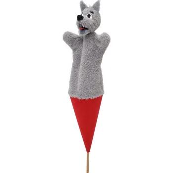 plyšák Vlk 55 cm 3v1, kornoutový maňásek