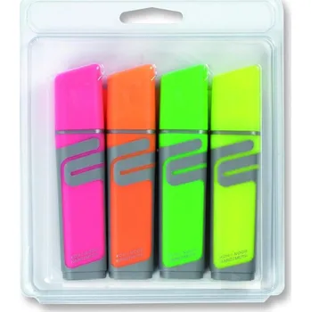 Zvýrazňovač Koh-i-noor zvýrazňovače ploché, sada 4 ks