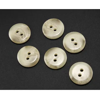 Knoflík Dírkový knoflík lesklý - smetanový melír - průměr 1,75 cm