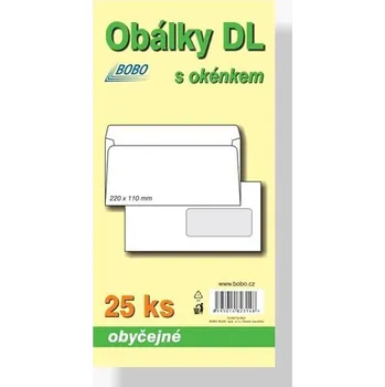 Obálka Obálky DL obyčejné s okénkem (bal.25ks)