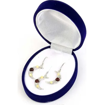 Přívěsek Dárková sada jantar mix šperky měsíc Ag 925/1000 4,4g