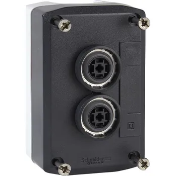 vypínač Schneider Electric XALD223 Ovládací skříňka dvoutlačítková, 1 Z - černá, 1 V - bílá