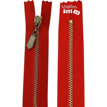 Zip zip kovovy ozdoba ČERVENÝ N0 2807XX - Červená, 16cm