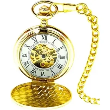 Hodinky Klenoty Budín Luxusní pozlacené kapesní mechanické hodinky BADUS 11978605 s římskými číslicemi (Klenoty Budín Luxusní pozlacené kapesní mechanické hodinky BADUS 11978605 s římskými číslicemi)