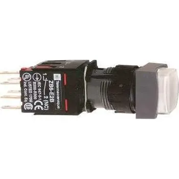 vypínač Schneider Electric XB6CE1B5B Ovládač stiskací prosvětlený přesahující s návrat., 1 Z + 1 V - bílý