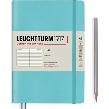 Blok Zápisník Aquamarine, Softcover, Medium, 123 p.,A5, linkovaný